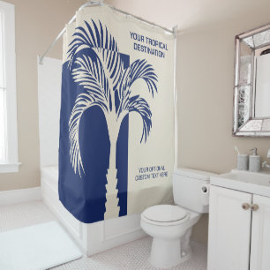 Rideaux De Douche Texte personnalisé Vacances tropicales
