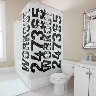 Rideaux De Douche Texte usé et rayé Workout 247365 noir