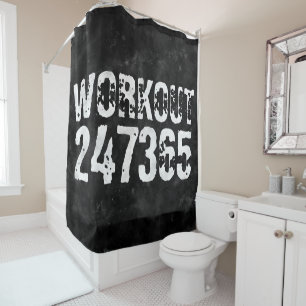 Rideaux De Douche Texte usé et rayé Workout 247365 vintage