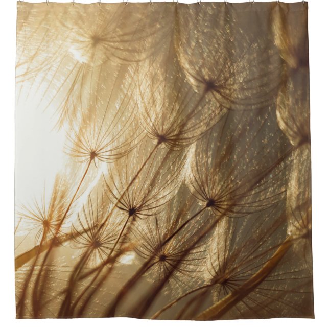 Rideaux De Douche textile floral blanc et brun (Devant)