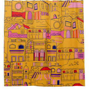 Rideaux De Douche Textile mexicain Design Motif sans couture