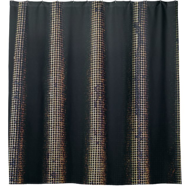 Rideaux De Douche textile noir et gris (Devant)