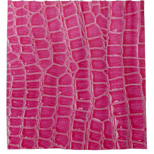 Rideaux De Douche Texture à motif d'alligator rose