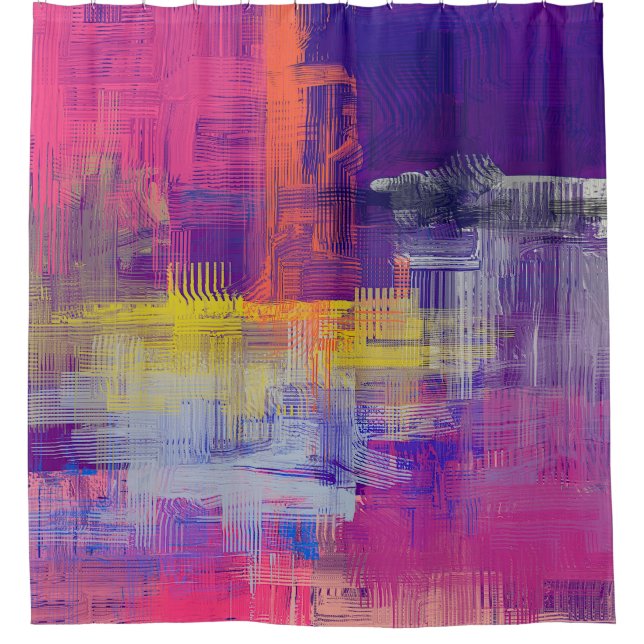 Rideaux De Douche texture Abstraite. 2d illustration. Main expressiv (Devant)