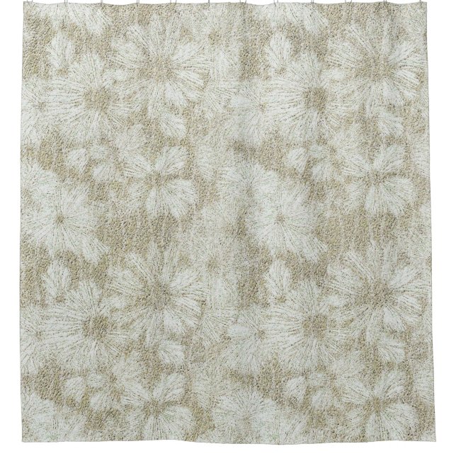 Rideaux De Douche Texture crémeuse veloutée de marguerite florale (Devant)