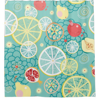 Rideaux De Douche Texture de fruits, Arrière - plan vibrant.