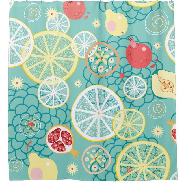 Rideaux De Douche Texture de fruits, Arrière - plan vibrant. (Devant)