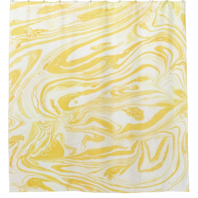 Rideaux De Douche Texture de marbre jaune. Main dessinée (Devant)