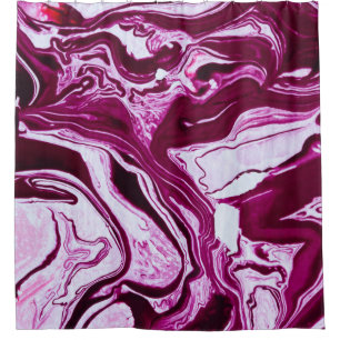 Rideaux De Douche Texture de marbre magenta : Art Abstrait des fluid