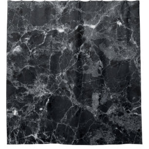 Rideaux De Douche Texture de marbre noire