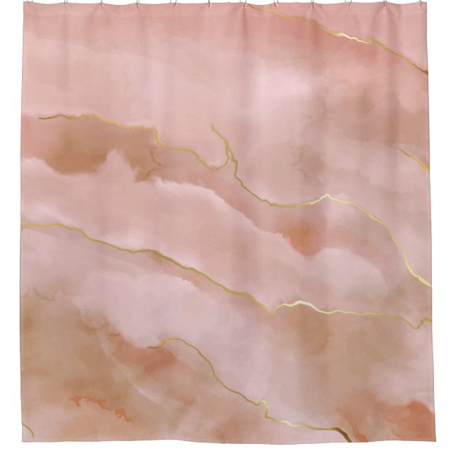 Rideaux De Douche Texture de marbre rose (Devant)