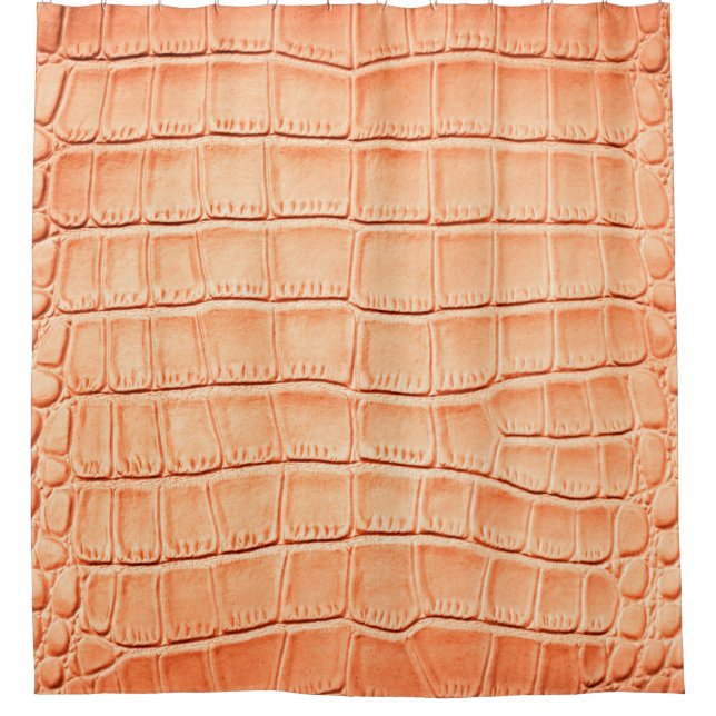 Rideaux De Douche Texture en cuir de reptile orange (Devant)