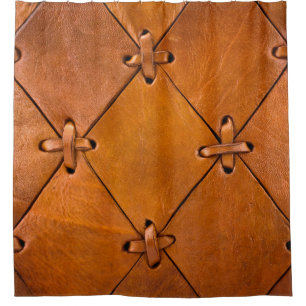 Rideaux De Douche Texture en cuir, détails de selvage naturel.