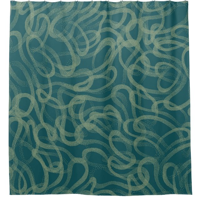 Rideaux De Douche Texture étouffée complexe, abstraite turquoise (Devant)