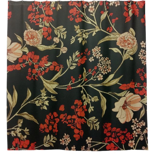 Rideaux De Douche Texture florale : Motif de fleurs sans soudure (Devant)