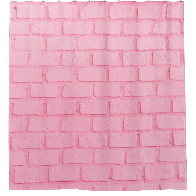 Rideaux De Douche Texture murale arrière - plan en brique rose paste (Devant)