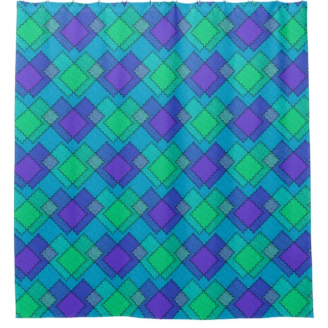 Rideaux De Douche Textured patches multicolored strokes (Devant)