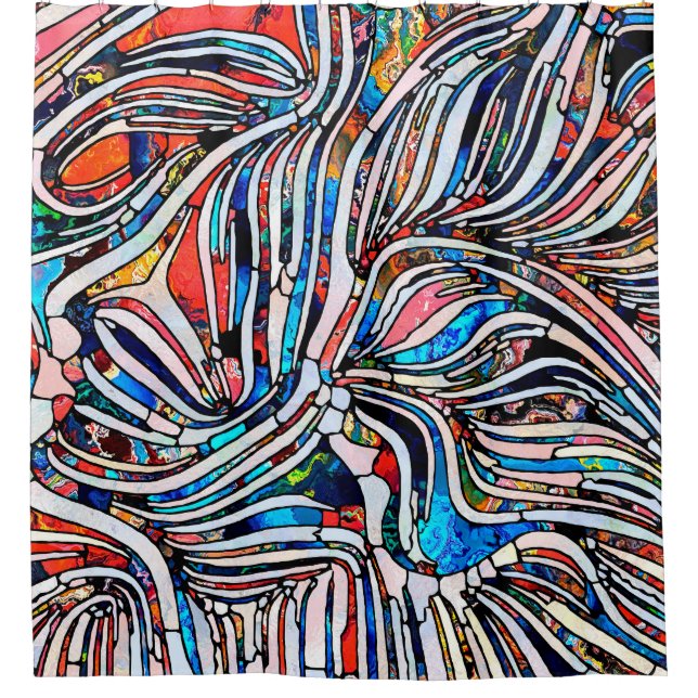 Rideaux De Douche Textures brisées. Unité de la série de verre tendu (Devant)