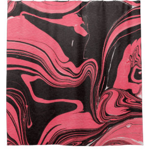 Rideaux De Douche Textures de papier rouge en marbre sur blanc ba