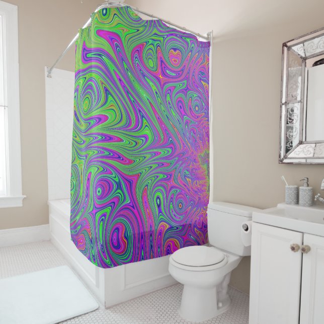 Rideaux De Douche textures psychodeliques (En situation)