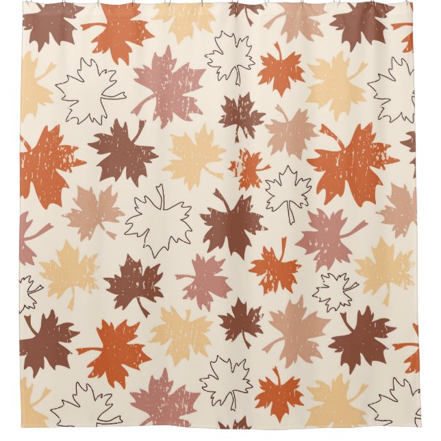 Rideaux De Douche Thanksgiving jour design, automne feuilles naturel (Devant)