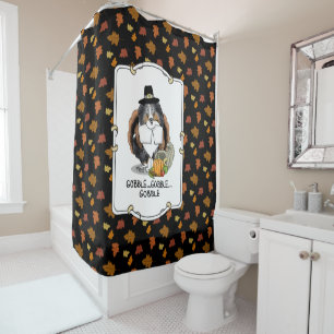 Rideaux De Douche Thanksgiving Shetland Sheepdog (merle bleu) Drôle