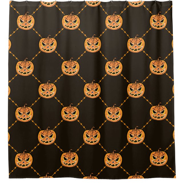 Rideaux De Douche Thème de la fête d'Halloween citrouille. (Devant)
