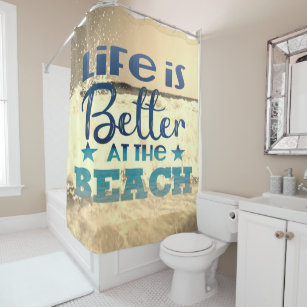 Get Salle de bains sur le theme plage rideaux de douche For Android