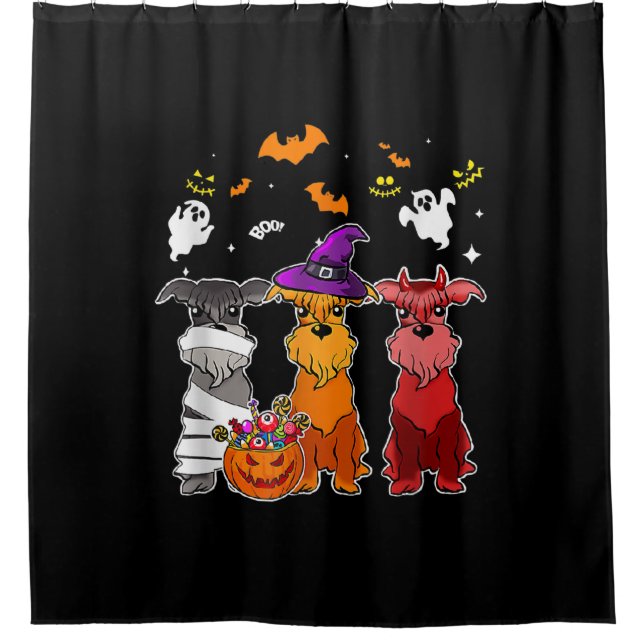 Rideaux De Douche Three Schnauzer Witch Hat (Devant)