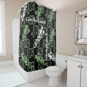 Rideaux De Douche TicTacToe GeckoLand Vert&Blanc