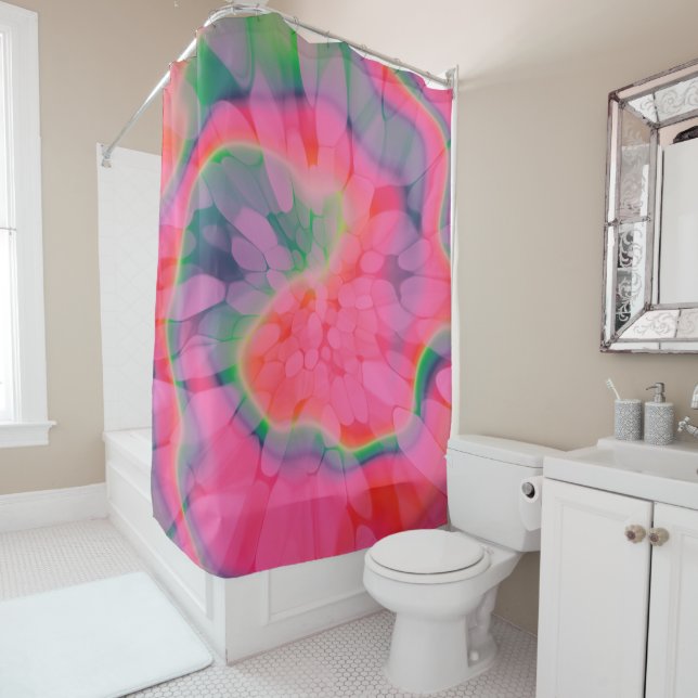 Rideaux De Douche Tie Dye de pastèque (En situation)