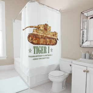 Rideaux De Douche Tiger I World War Deux Allemand Lourd Tank Panzer 