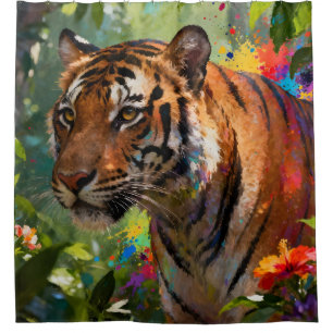 Rideaux De Douche Tigre dans la jungle