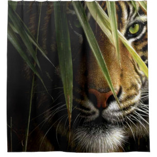 Rideaux De Douche Tigre de acroupissement