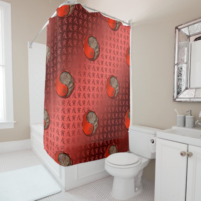 Rideaux De Douche Tigre de Terre (En situation)
