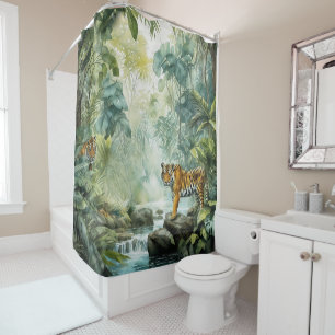 Rideaux De Douche Tigres dans la jungle