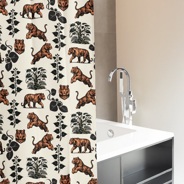 Rideaux De Douche Tigres du Bengale et vignes de la Jungle (Créateur téléchargé)