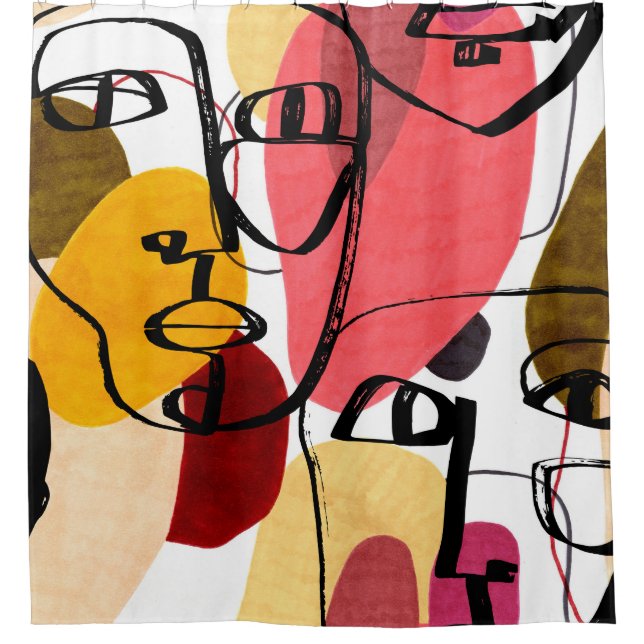 Rideaux De Douche Tiki Idols Palm : Conception Vintage (Devant)