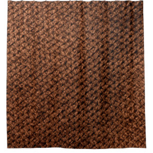 Rideaux De Douche Tissu en tissu marron foncé, ondulé ridé 