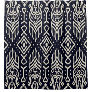 Rideaux De Douche Tissu Ikat Brodé : Élégance Ethnique.