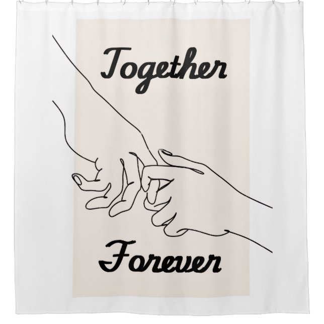 Rideaux De Douche Together Forever Minimalist Line Art Shower Curtai (Devant)