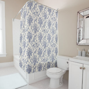 Rideaux De Douche Toile de Jouy vintage de style campagnard français