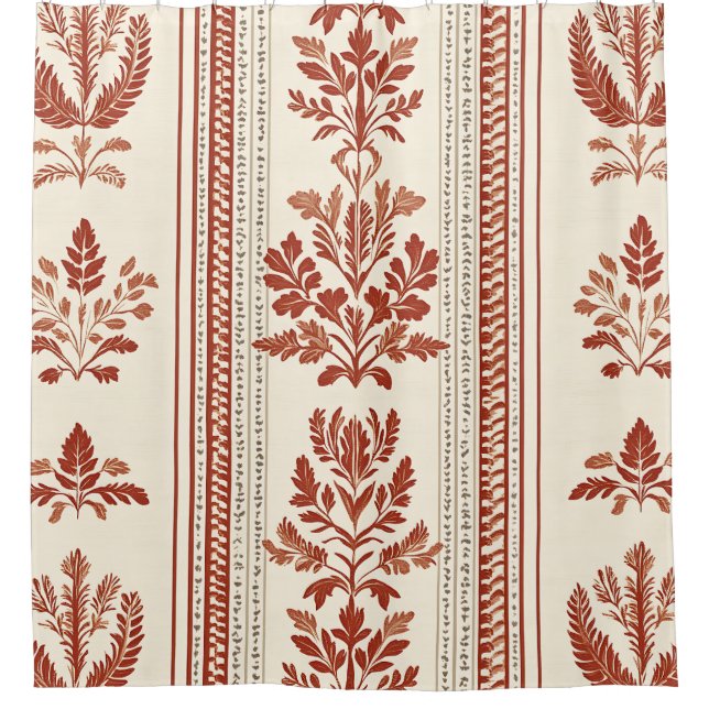 Rideaux De Douche Toile de Terracotta Européenne avec Rayures Botani (Devant)