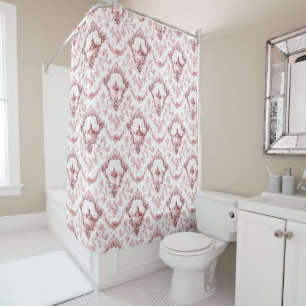 Rideaux De Douche Toile florale gravée avec moulin à vent et batea