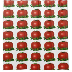 Rideaux De Douche Tomate Rouge Mûr Vintage, Légumes et Fruits