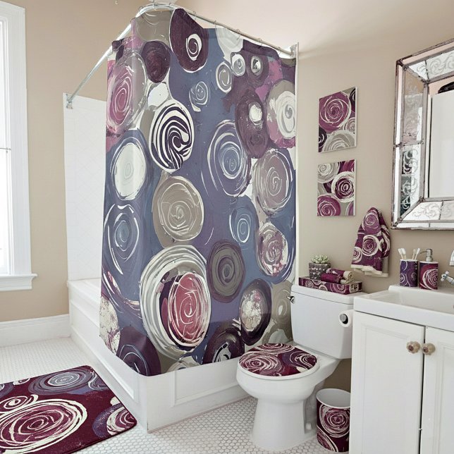 Rideaux De Douche Tons atténués roses abstraits (Créateur téléchargé)