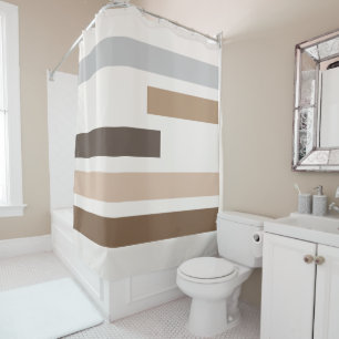 Rideaux De Douche Tons de Terre géométriques Abstraits Tailles Motif