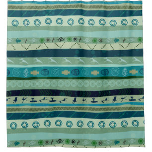 Rideaux De Douche Tons verts Trigal Stripes Motif géométrique