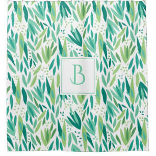 Rideaux De Douche Tons verts Tropical Leafs Motif