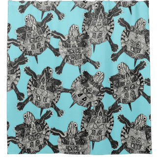 Rideaux De Douche tortue bleu